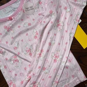 Laura Ashley Pink Swan Print Top